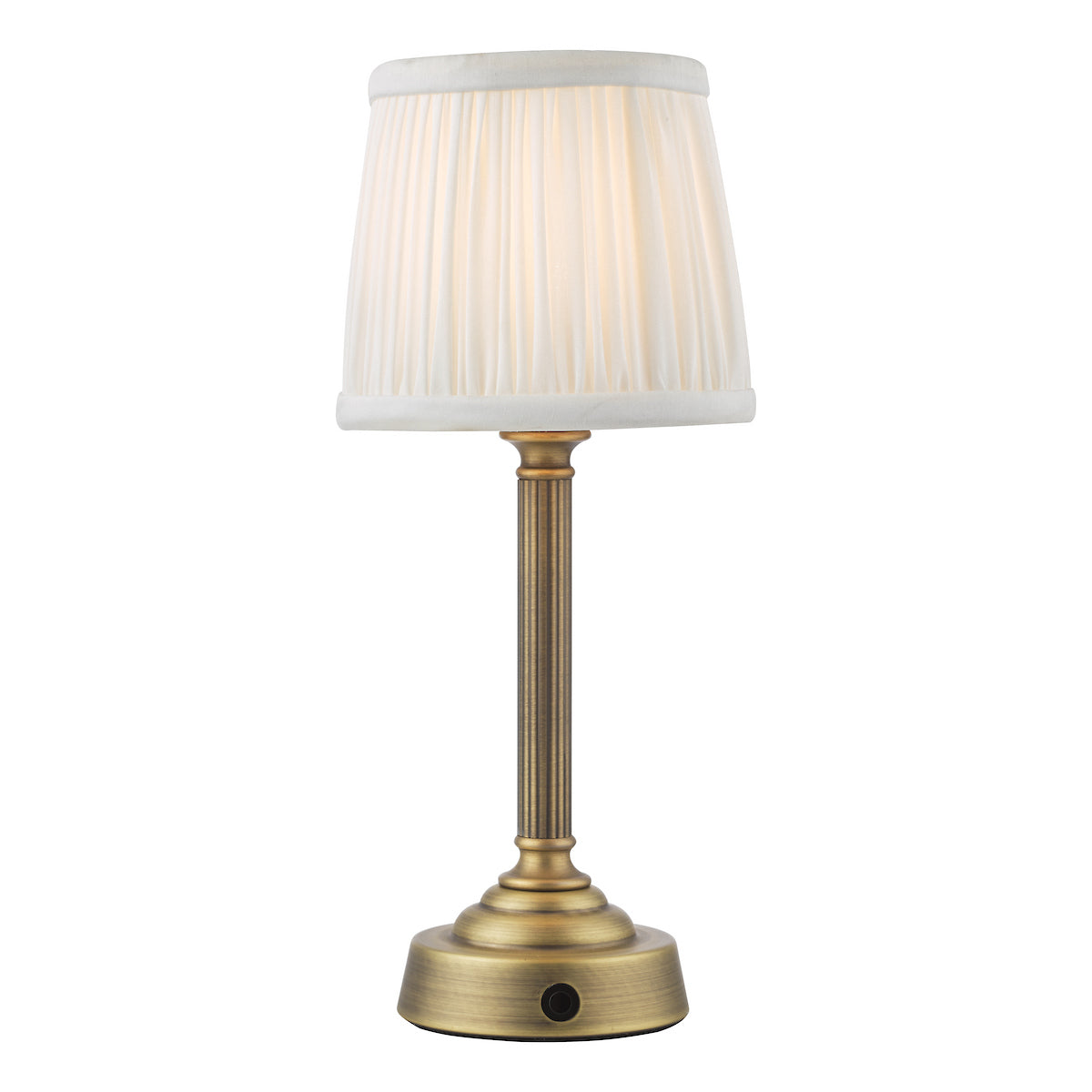 Lampada da Tavolo Ricaricabile LED Dar Virgil Base in Ottone Anticato Opaco