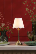 Lampada da Tavolo Ricaricabile LED Dar Virgil Base in Ottone Anticato Opaco