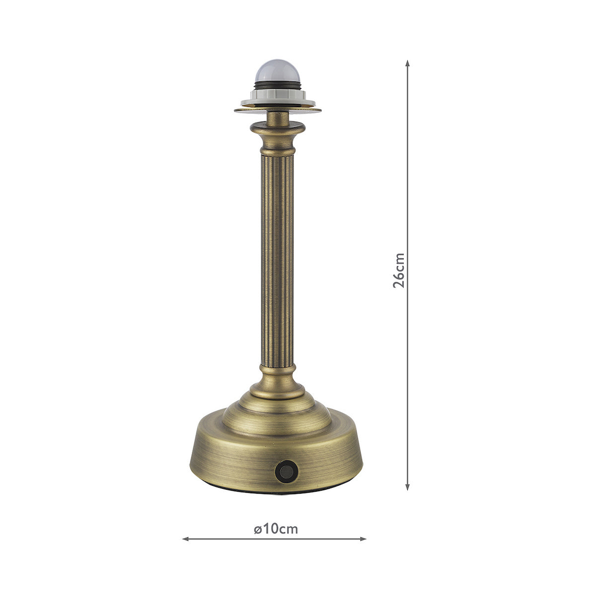 Lampada da Tavolo Ricaricabile LED Dar Virgil Base in Ottone Anticato Opaco