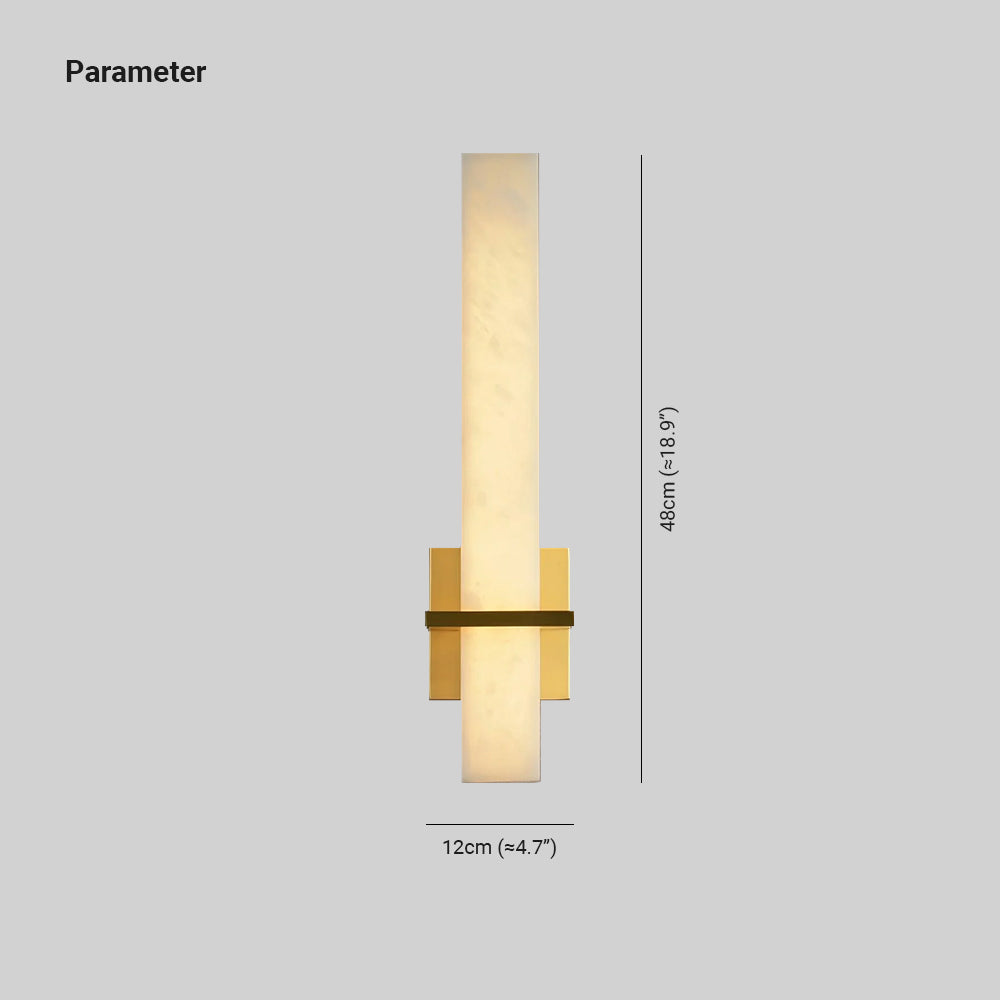 Lampada da Parete Ritta Alabastro Bianco Ottone Cubo Moderno