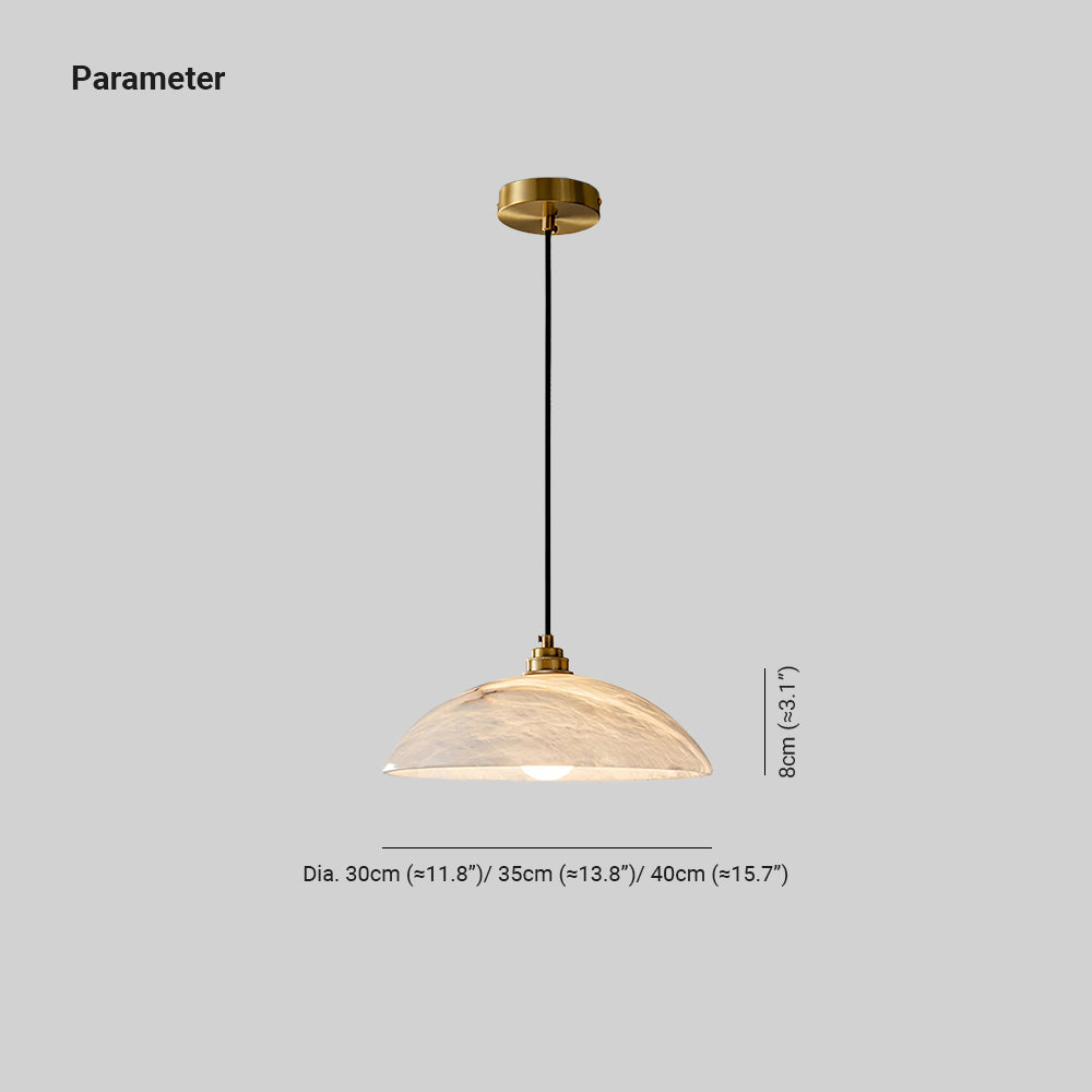 Lampada a Sospensione Delin Dome Alabastro & Ottone