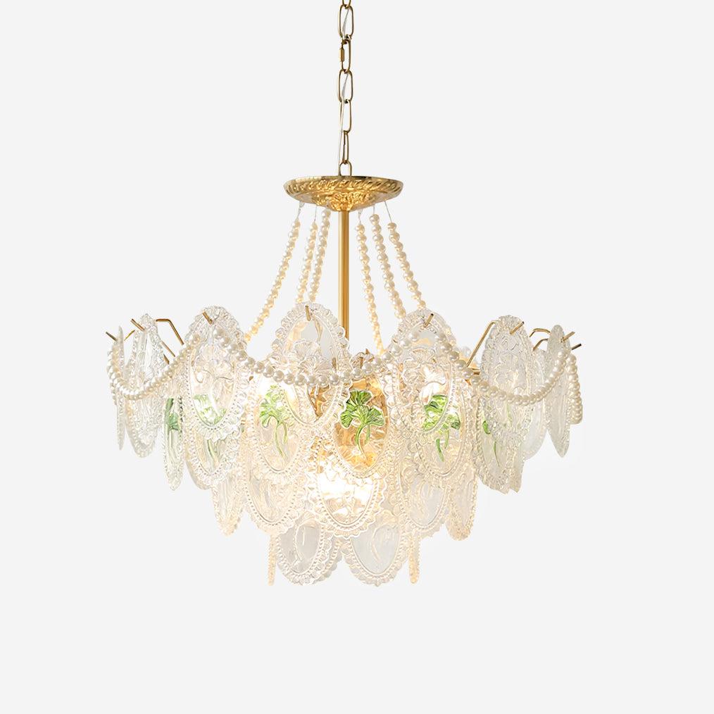 Lampadario Havin con perle lucenti