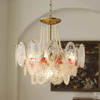 Lampadario Havin con perle lucenti