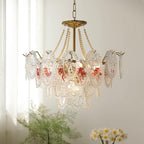 Lampadario Havin con perle lucenti