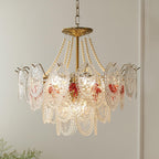 Lampadario Havin con perle lucenti