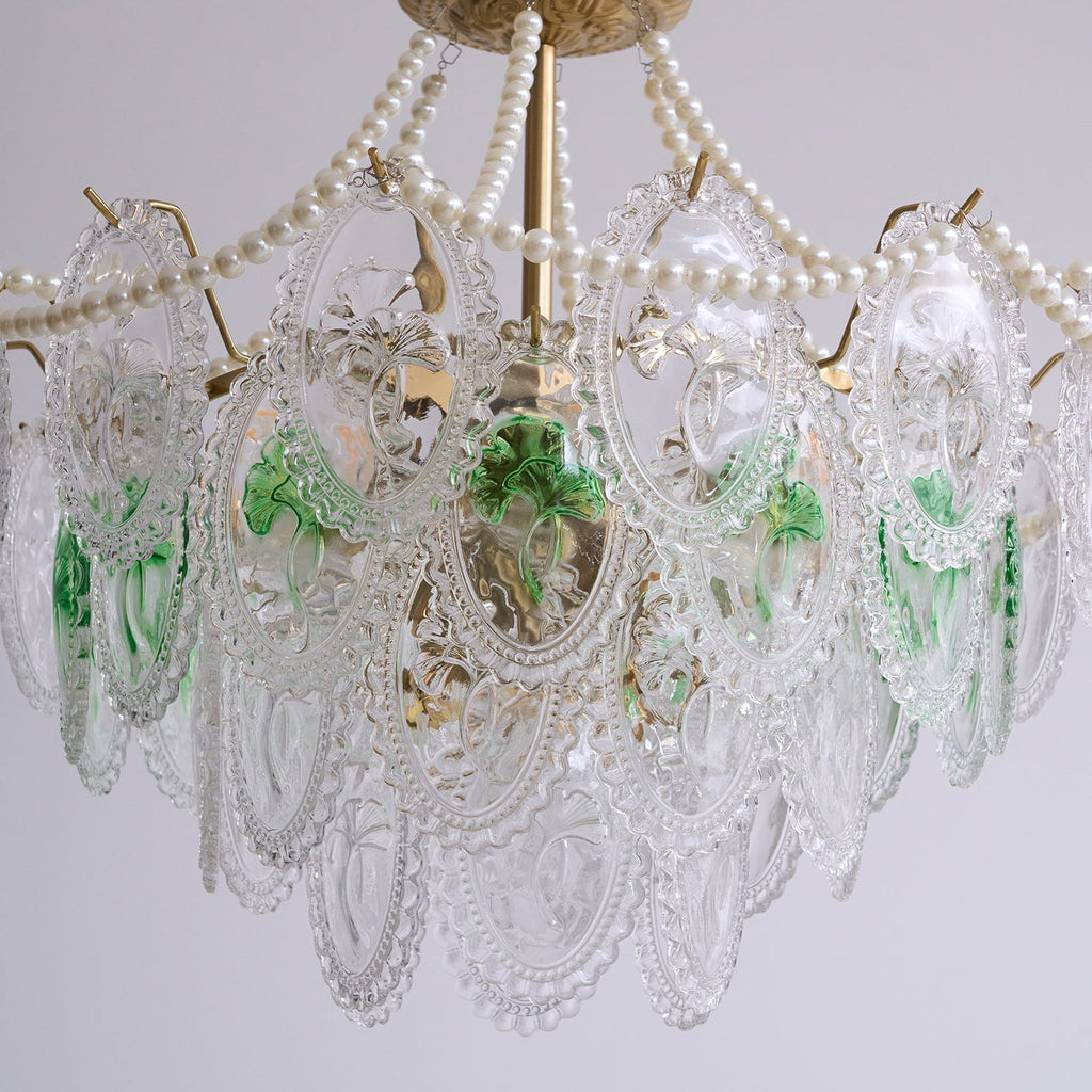 Lampadario Havin con perle lucenti