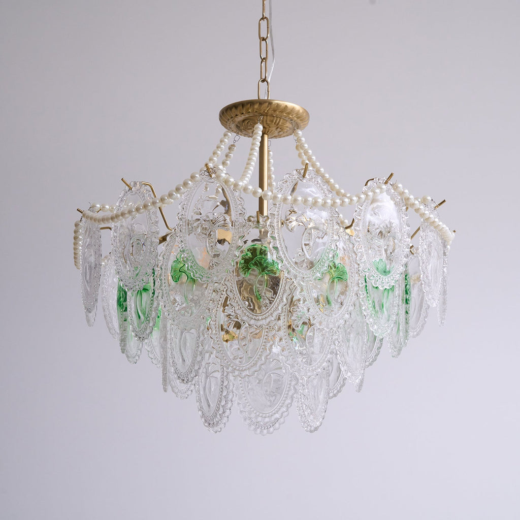 Lampadario Havin con perle lucenti