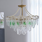 Lampadario Havin con perle lucenti