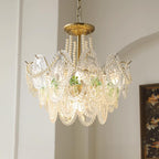 Lampadario Havin con perle lucenti