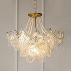 Lampadario Havin con perle lucenti