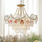 Lampadario Havin con perle lucenti