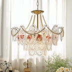 Lampadario Havin con perle lucenti