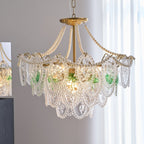 Lampadario Havin con perle lucenti