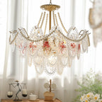 Lampadario Havin con perle lucenti
