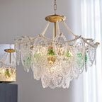Lampadario Havin con perle lucenti