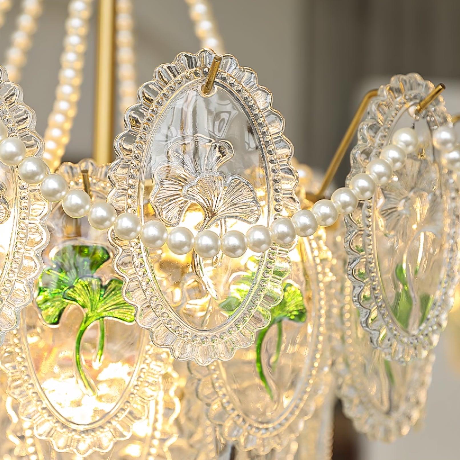 Lampadario Havin con perle lucenti