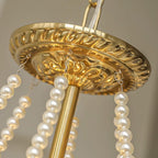 Lampadario Havin con perle lucenti