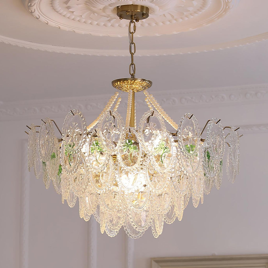 Lampadario Havin con perle lucenti