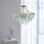 Lampadario Havin con perle lucenti