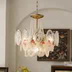 Lampadario Havin con perle lucenti