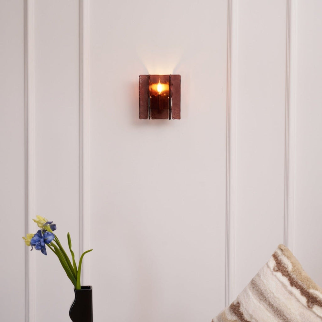 Lampada da parete Vasimo – Metallo dorato – Rosso – E14 – Design elegante