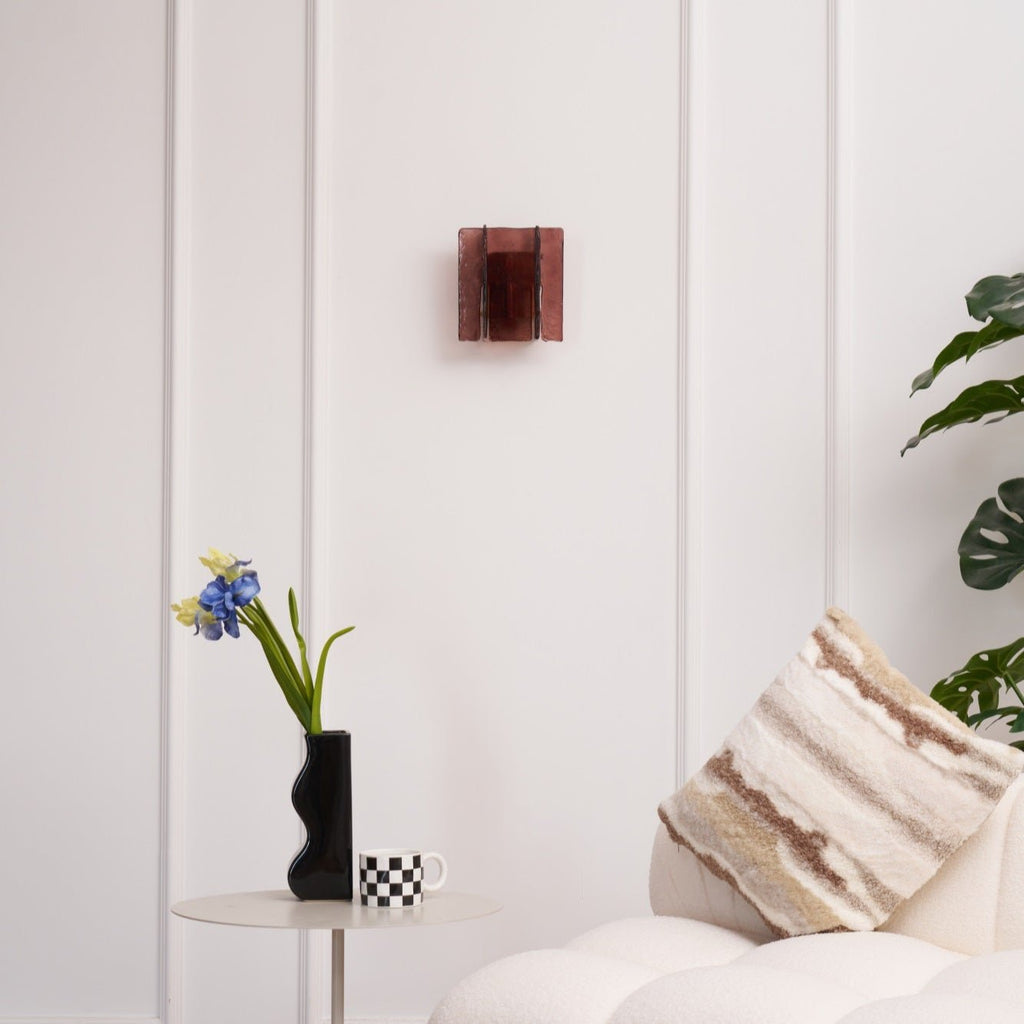 Lampada da parete Vasimo – Metallo dorato – Rosso – E14 – Design elegante