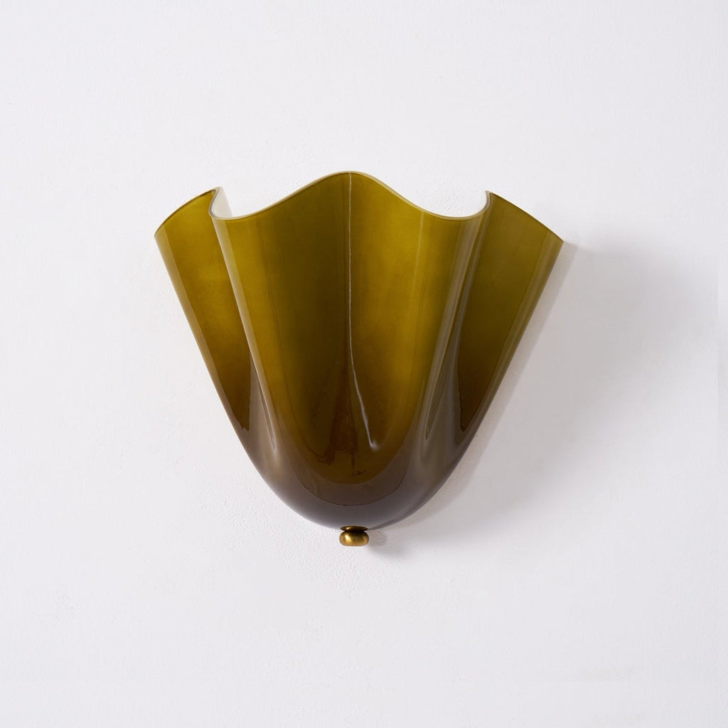 Lampada da Parete in Vetro a Forma di Fiore