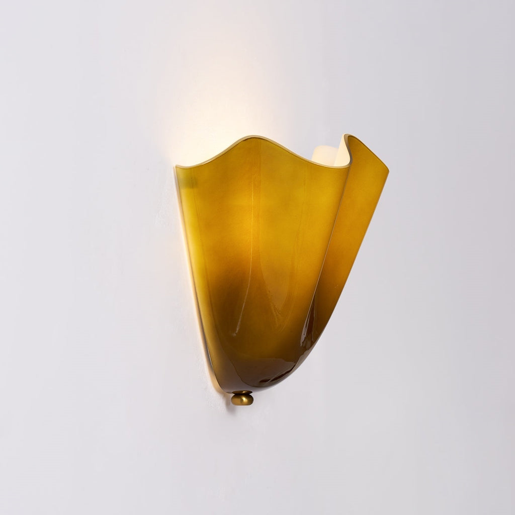 Lampada da Parete in Vetro a Forma di Fiore