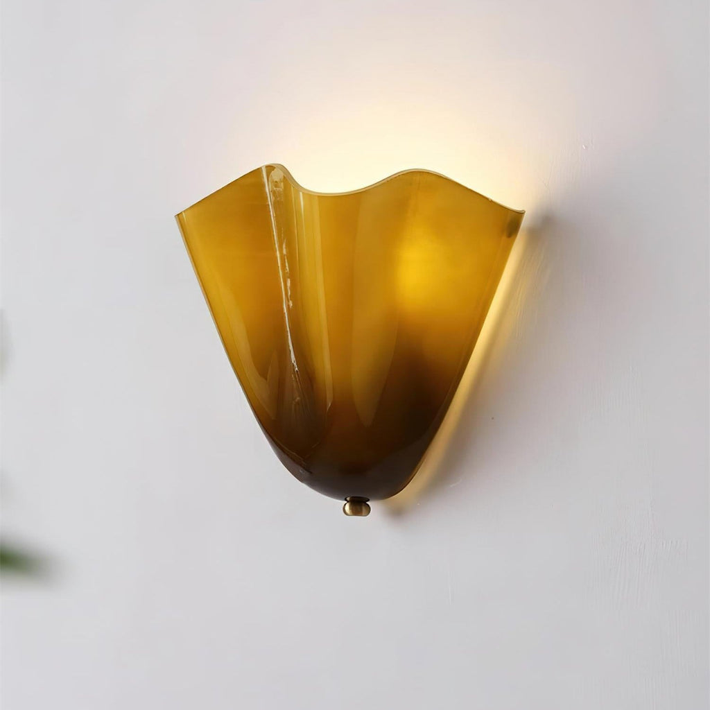 Lampada da Parete in Vetro a Forma di Fiore