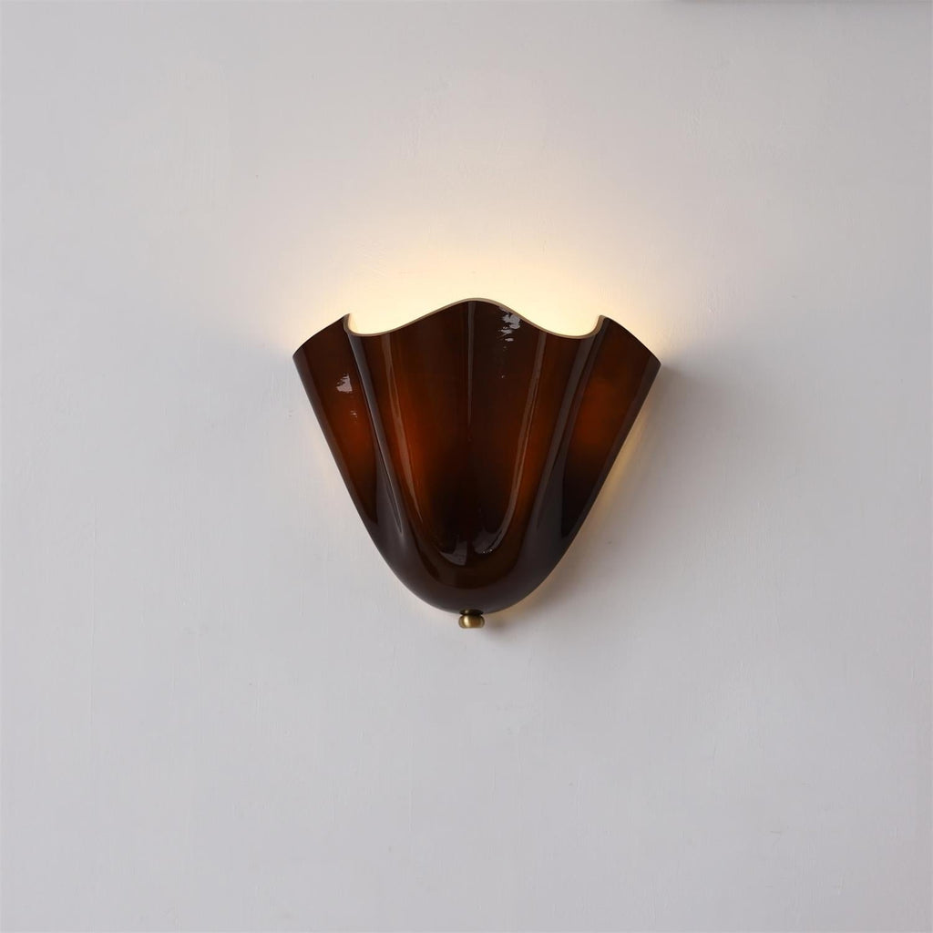Lampada da Parete in Vetro a Forma di Fiore