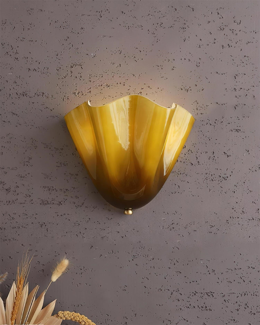 Lampada da Parete in Vetro a Forma di Fiore