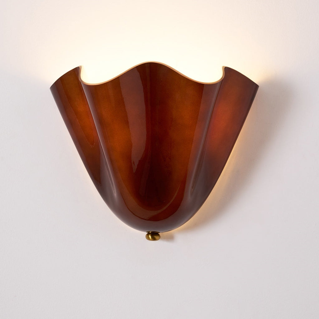 Lampada da Parete in Vetro a Forma di Fiore