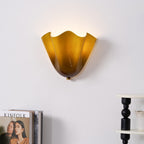 Lampada da Parete in Vetro a Forma di Fiore