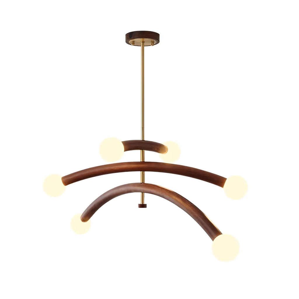 Vetrano Lampadario – Legno – Rame – Ø 50 cm – Design Moderno