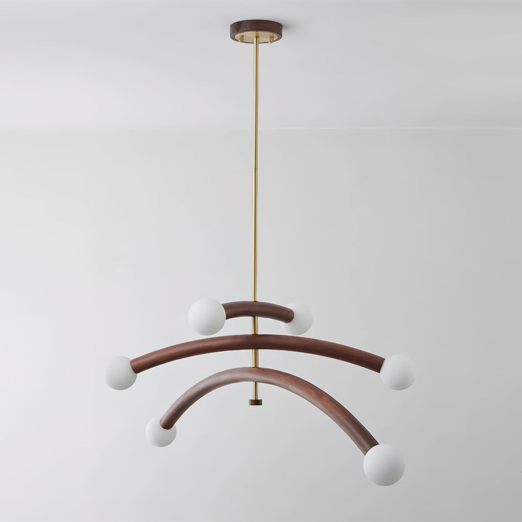 Vetrano Lampadario – Legno – Rame – Ø 50 cm – Design Moderno