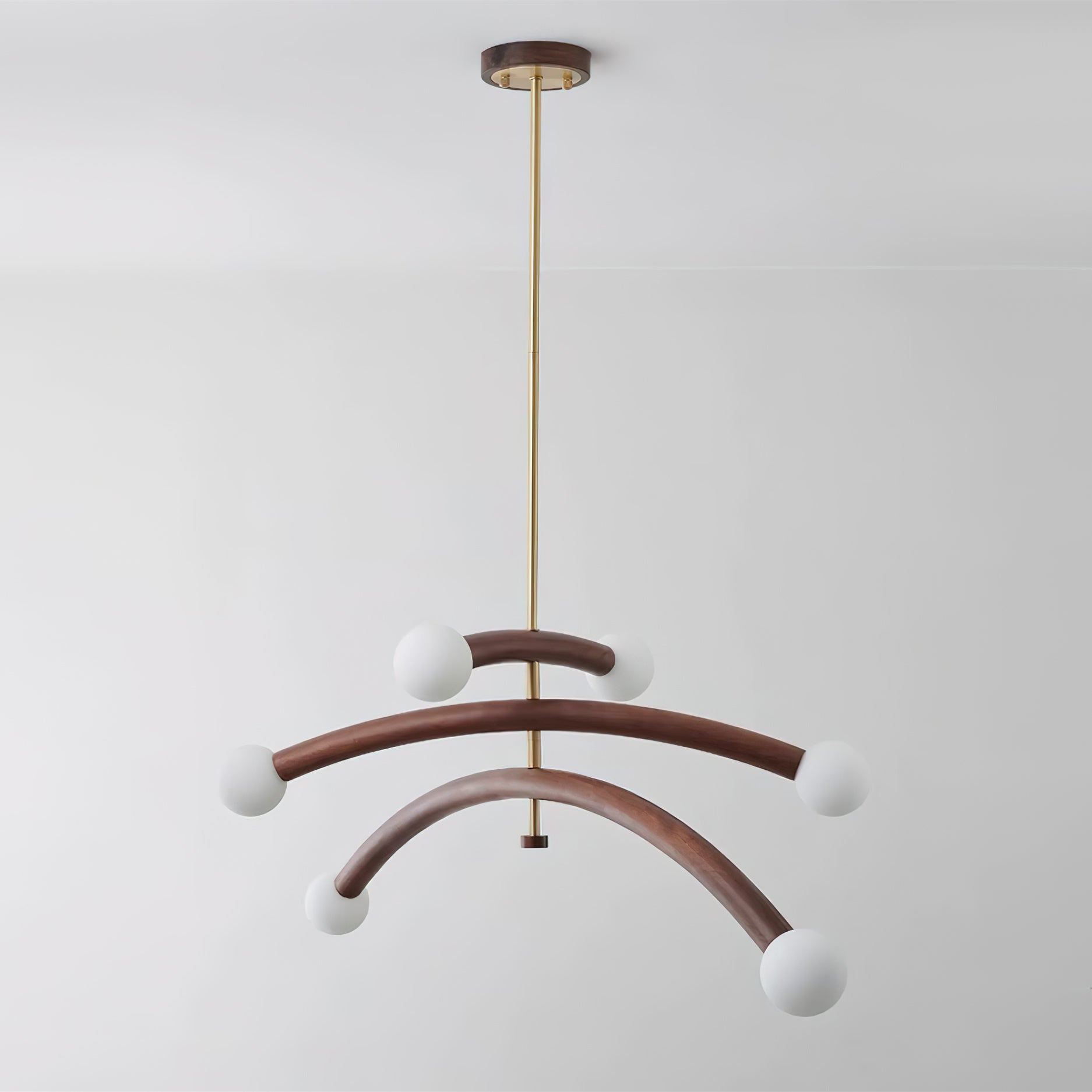 Vetrano Lampadario – Legno – Rame – Ø 50 cm – Design Moderno