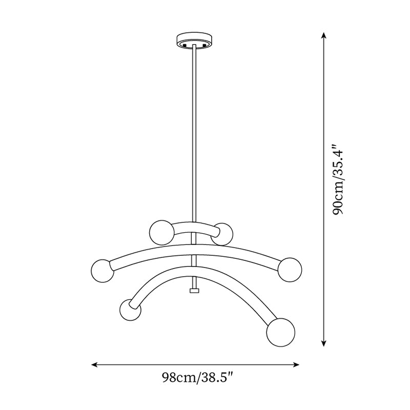 Vetrano Lampadario – Legno – Rame – Ø 50 cm – Design Moderno