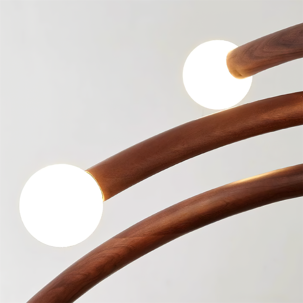 Vetrano Lampadario – Legno – Rame – Ø 50 cm – Design Moderno