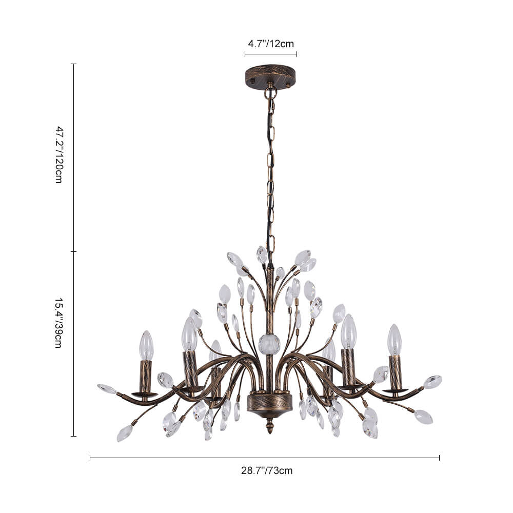 Lampadario Cristallo Floreale Antico Vintage Jorne