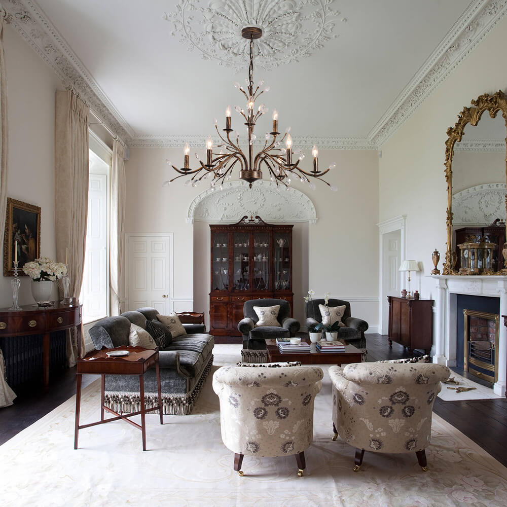 Lampadario Cristallo Floreale Antico Vintage Jorne