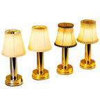 Lampada da tavolo vintage in alluminio – Lampada dimmerabile con paralume in tessuto | Elegante per soggiorno o tavolo da bar