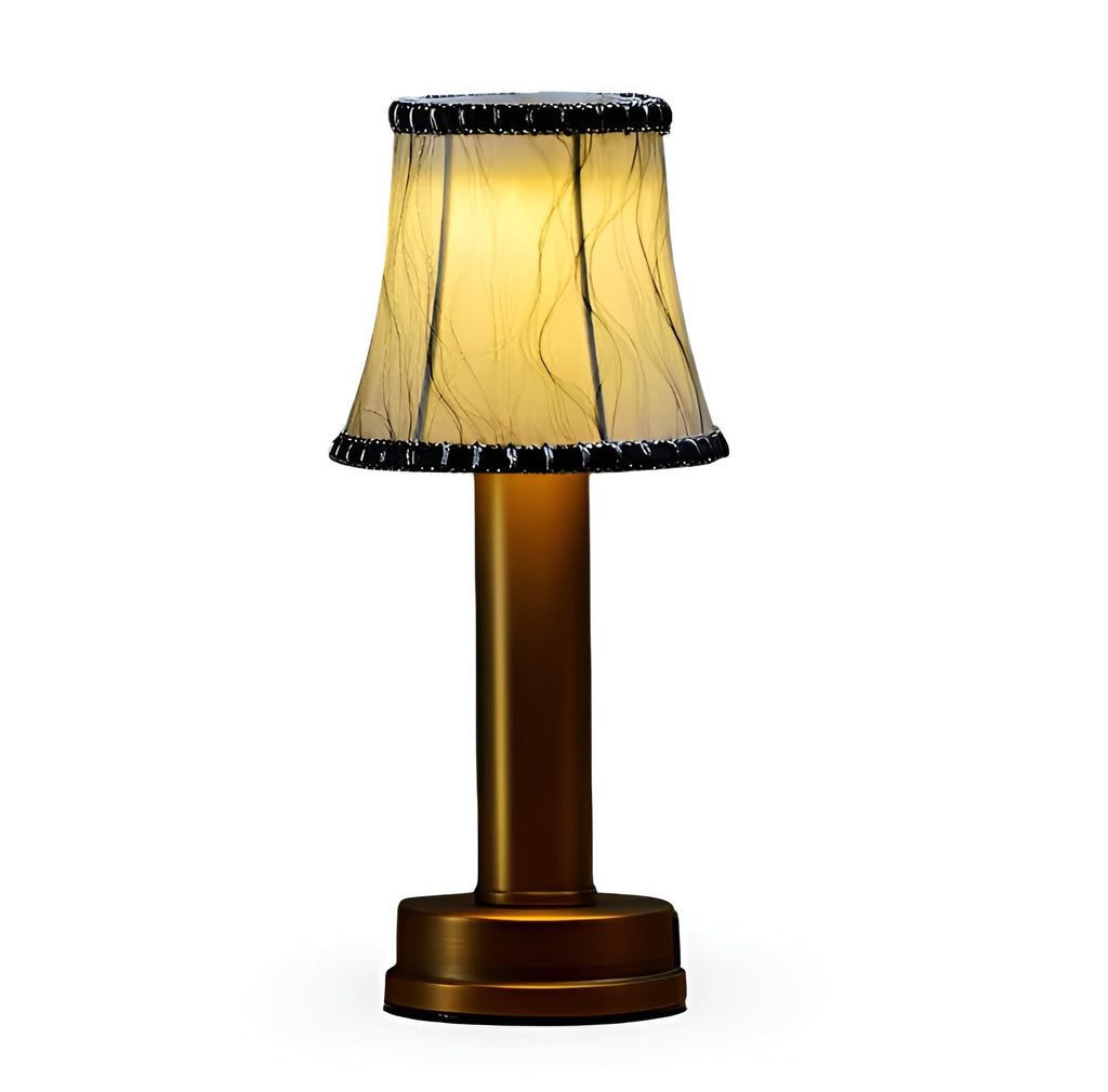 Lampada da tavolo vintage in alluminio – Lampada dimmerabile con paralume in tessuto | Elegante per soggiorno o tavolo da bar