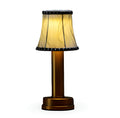 Lampada da tavolo vintage in alluminio – Lampada dimmerabile con paralume in tessuto | Elegante per soggiorno o tavolo da bar