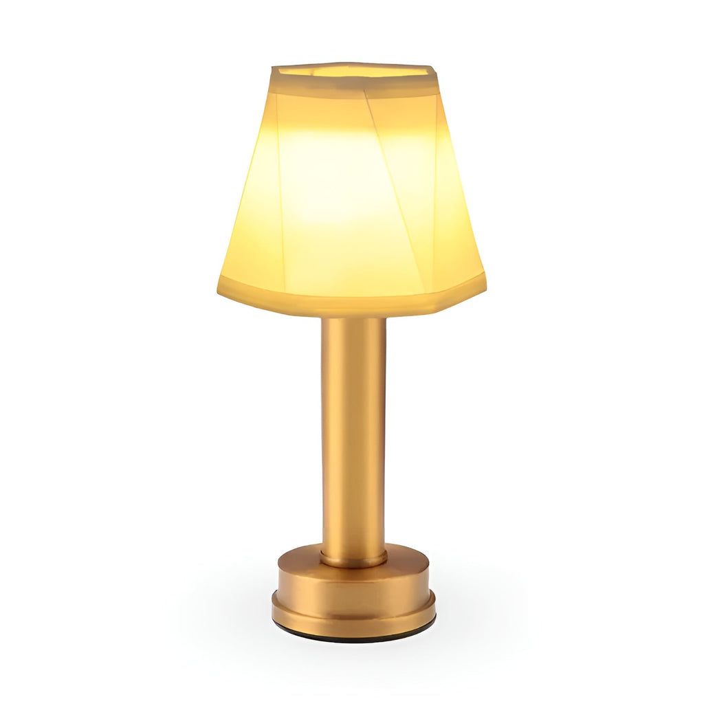Lampada da tavolo vintage in alluminio – Lampada dimmerabile con paralume in tessuto | Elegante per soggiorno o tavolo da bar