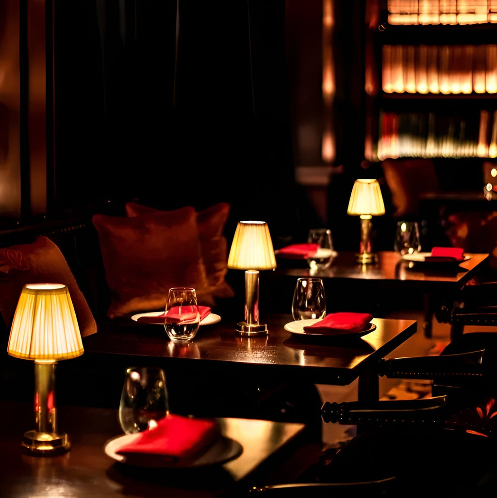 Lampada da tavolo vintage in alluminio – Lampada dimmerabile con paralume in tessuto | Elegante per soggiorno o tavolo da bar
