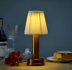 Lampada da tavolo vintage in alluminio – Lampada dimmerabile con paralume in tessuto | Elegante per soggiorno o tavolo da bar
