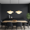 Lampada a sospensione in vetro milky vintage