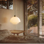 Lampada a sospensione in vetro milky vintage