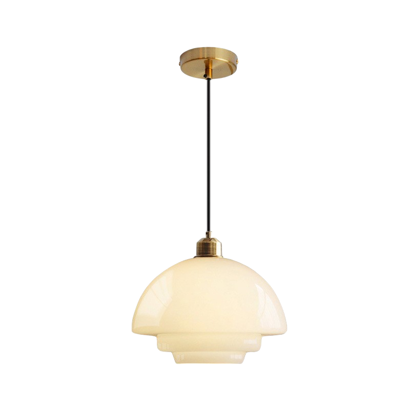 Lampada a sospensione in vetro milky vintage