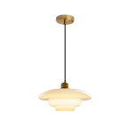 Lampada a sospensione in vetro milky vintage